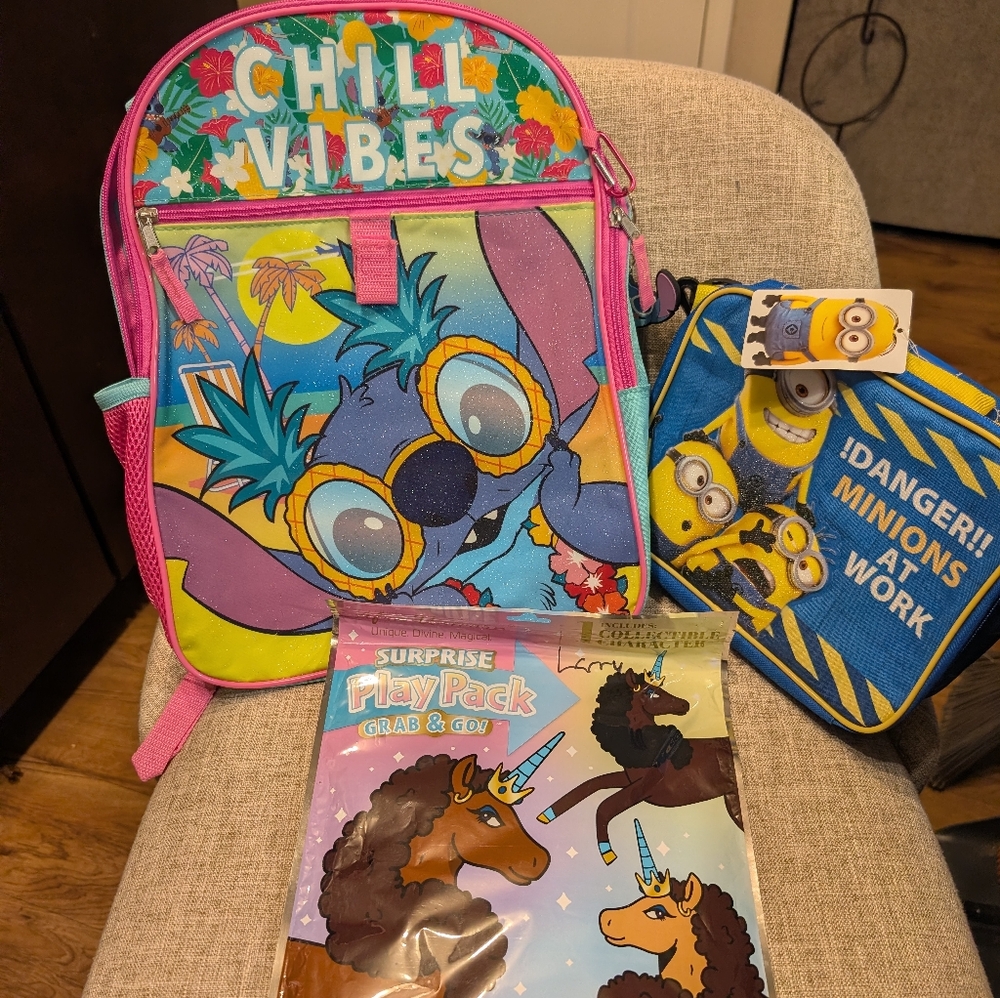 Stitch 'Chill Vibes' Kids Backpack – Pink & Blue